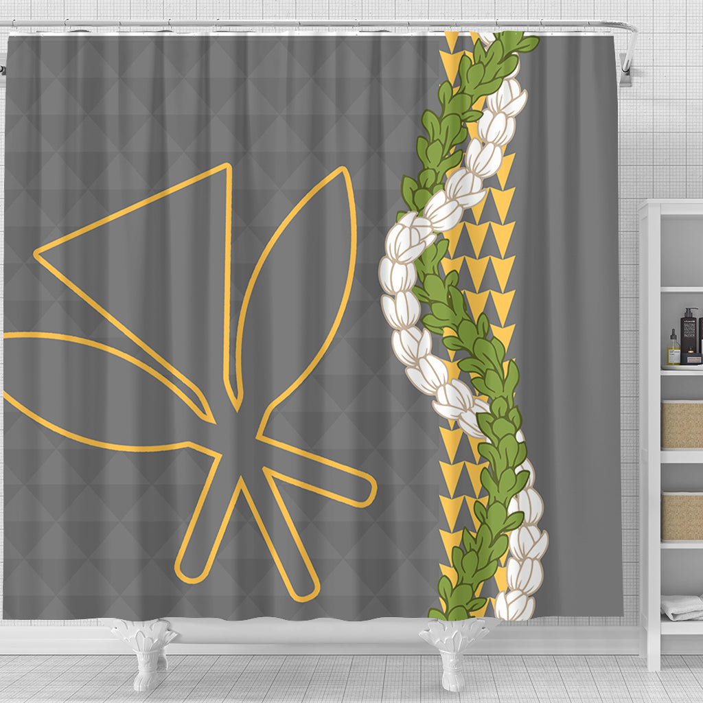 Hawaii Shower Curtain Kanaka Maoli Puakenikeni Maile Flower Lei