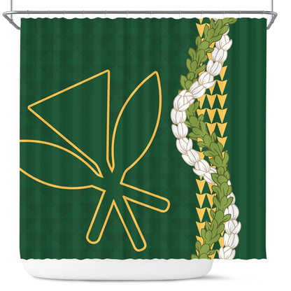 Hawaii Shower Curtain Kanaka Maoli Puakenikeni Maile Flower Lei