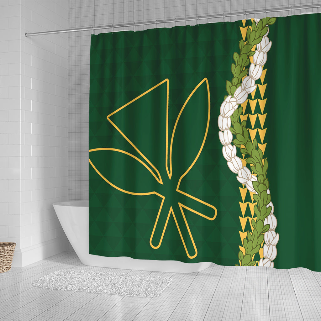 Hawaii Shower Curtain Kanaka Maoli Puakenikeni Maile Flower Lei