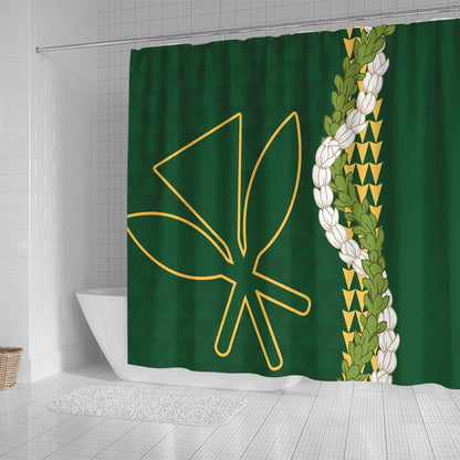 Hawaii Shower Curtain Kanaka Maoli Puakenikeni Maile Flower Lei