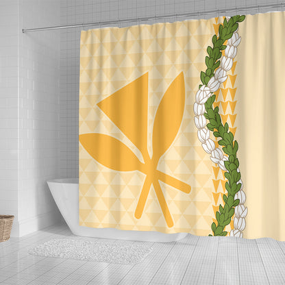 Hawaii Shower Curtain Kanaka Maoli Puakenikeni Maile Flower Lei