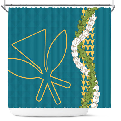 Hawaii Shower Curtain Kanaka Maoli Puakenikeni Maile Flower Lei