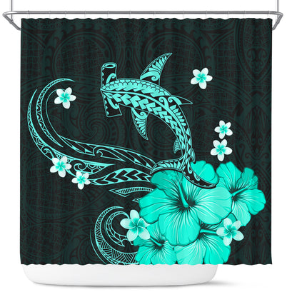 Hawaii Shower Curtain Shark Polynesia Tribal Tattoo