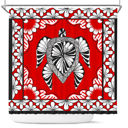 Tonga Shower Curtain Tapa Turtle Design