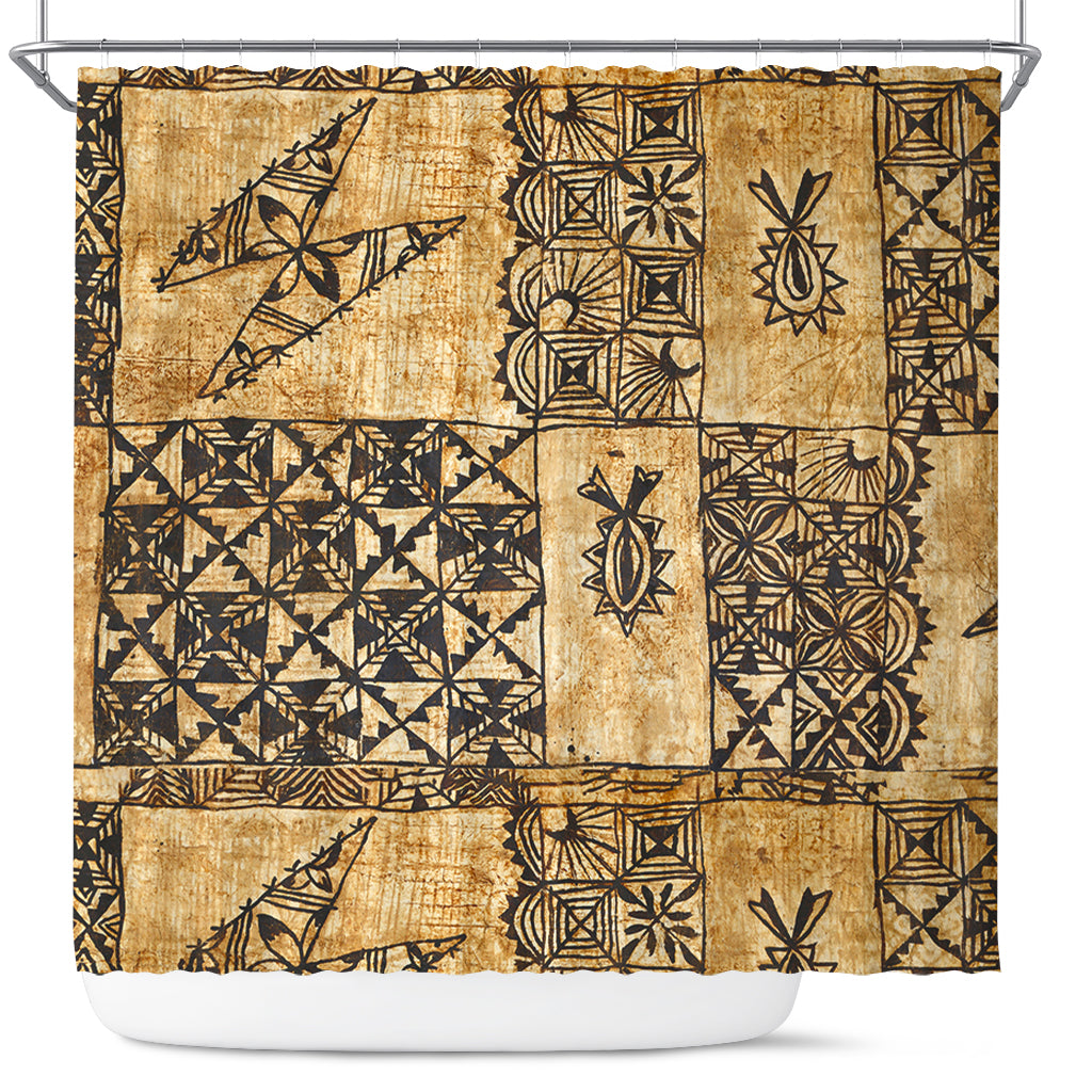 Tonga Shower Curtain Tapa Cloth Vintage