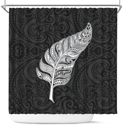 New Zealand Shower Curtain Maori Silver Fern Simple Style