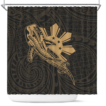 Philippines Filipinos Shower Curtain Tribal Whale Shark