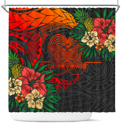 Papua New Guinea Shower Curtain Polynesian Coat Of Arms Tropical