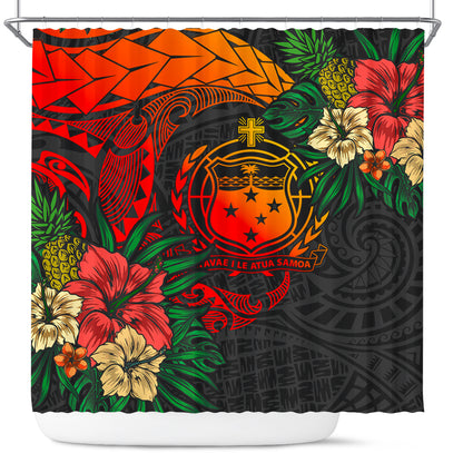 Samoa Shower Curtain Polynesian Coat Of Arms Tropical