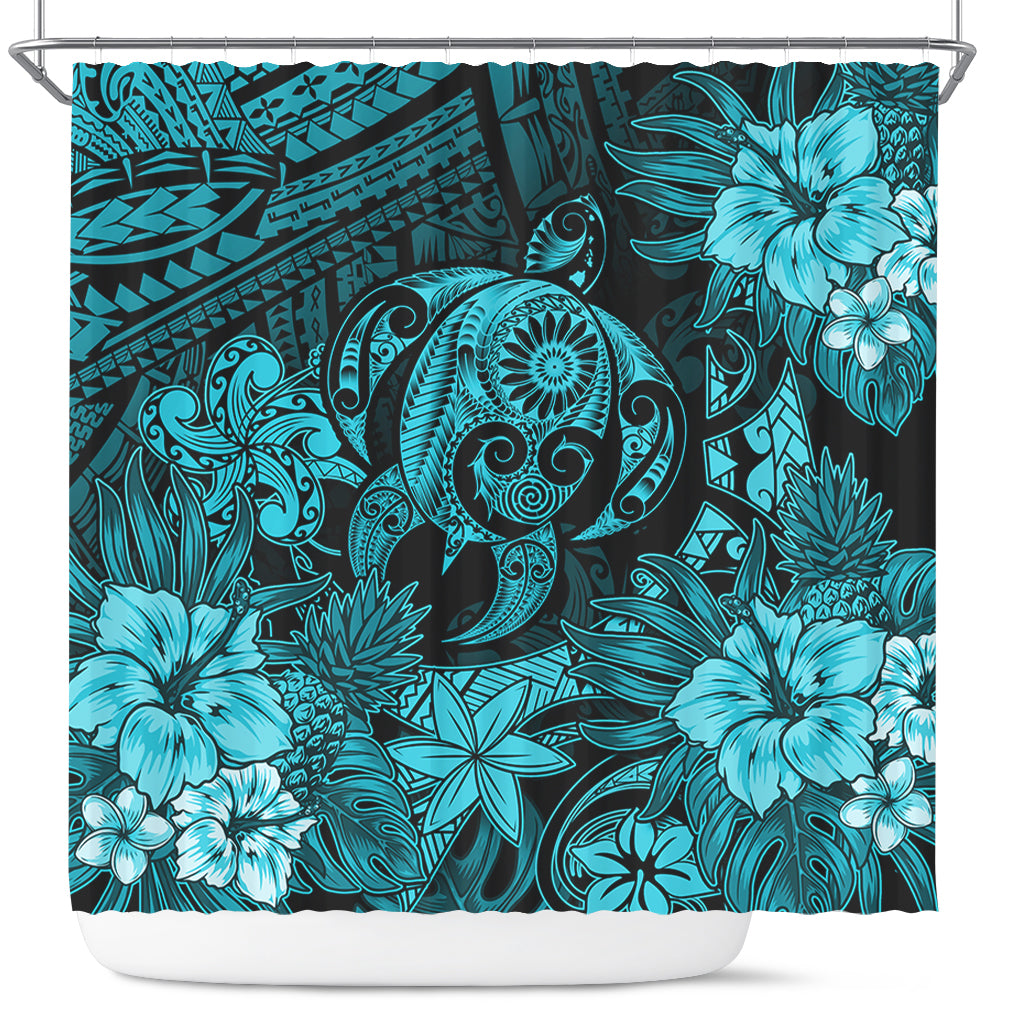 Hawaii Shower Curtain Tribal Polynesia Sea Turtle Design Pacific Dream