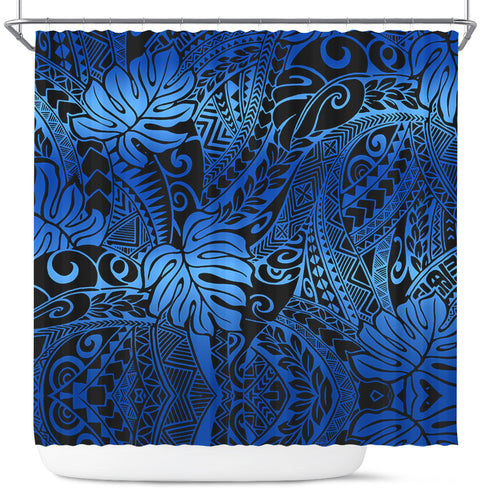 Hawaii Shower Curtain Tribal Polynesian Pattern Leaf