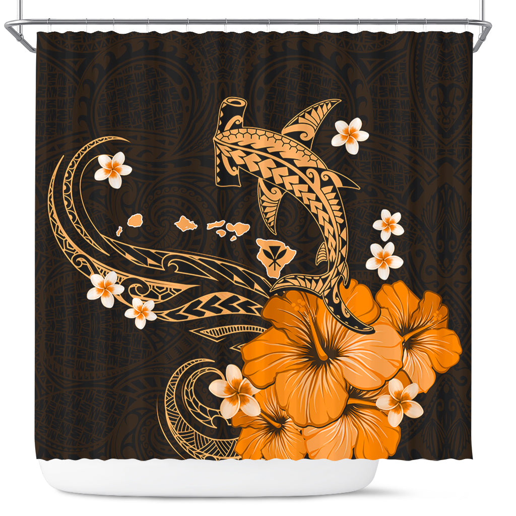 Hawaii Shower Curtain Kanaka Map And Shark Tribal Tattoo