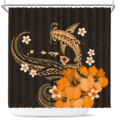 Hawaii Shower Curtain Kanaka Map And Shark Tribal Tattoo