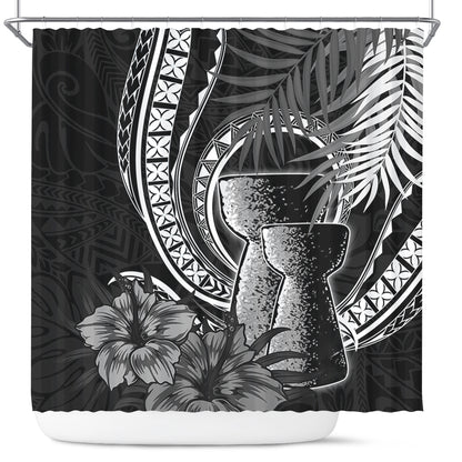 Guam Shower Curtain Tribal Latte Stone Tropical Style
