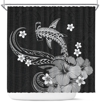 Hawaii Shower Curtain Shark Polynesia Tribal Tattoo