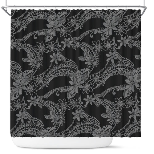 Hawaii Shower Curtain Polynesian Print Fabric And Flower