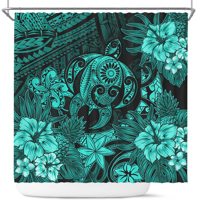 Hawaii Shower Curtain Tribal Polynesia Sea Turtle Design Pacific Dream