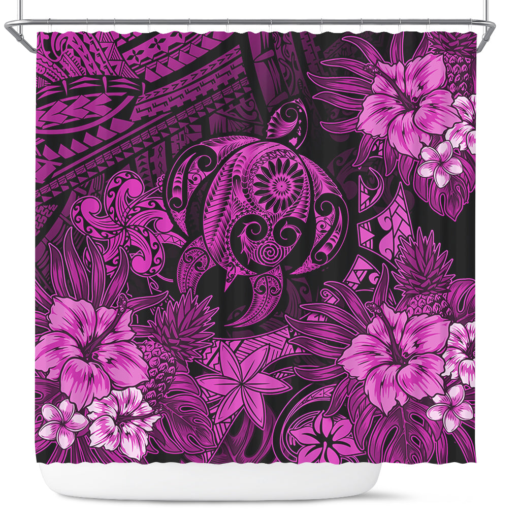 Hawaii Shower Curtain Tribal Polynesia Sea Turtle Design Pacific Dream
