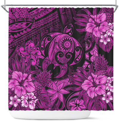 Hawaii Shower Curtain Tribal Polynesia Sea Turtle Design Pacific Dream