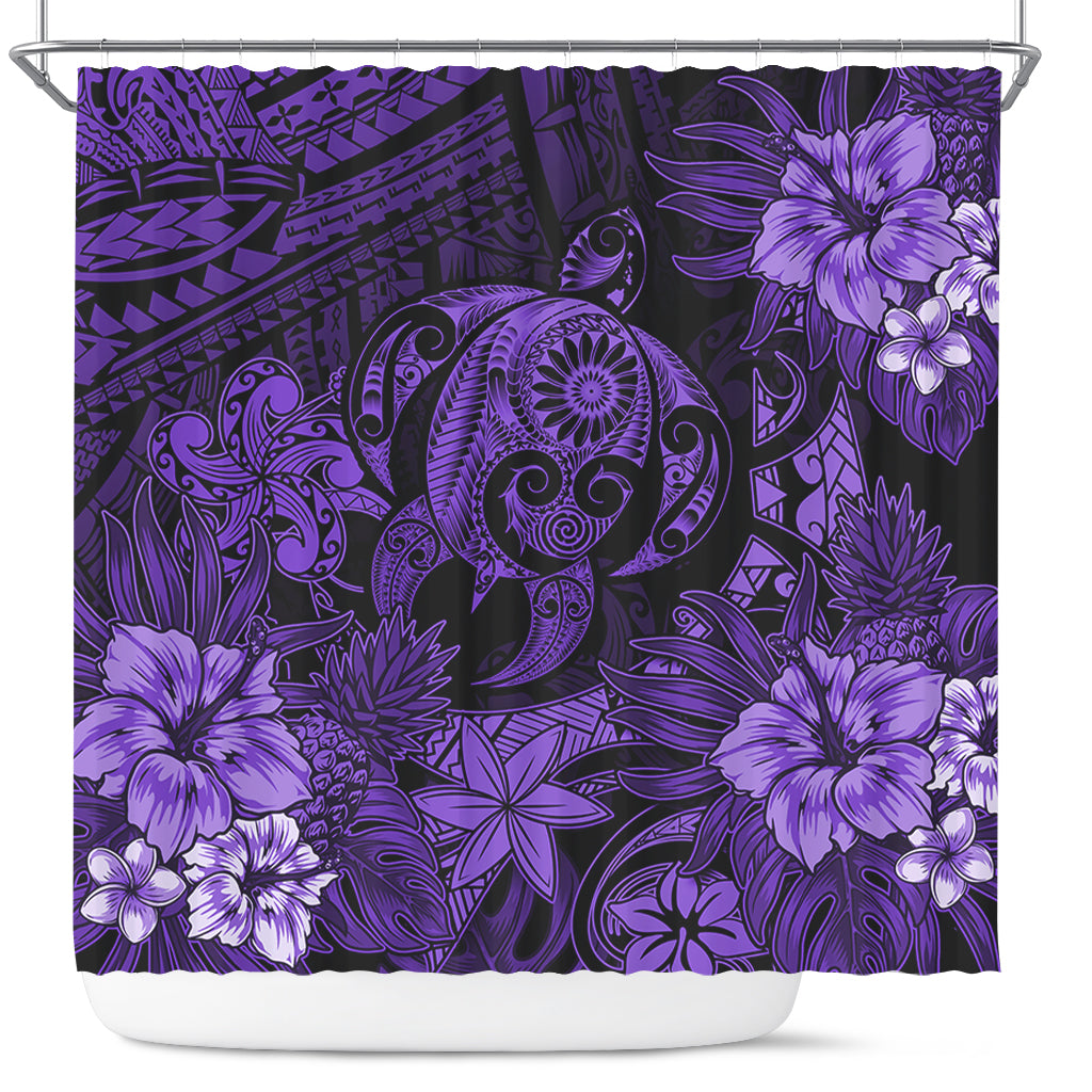 Hawaii Shower Curtain Tribal Polynesia Sea Turtle Design Pacific Dream