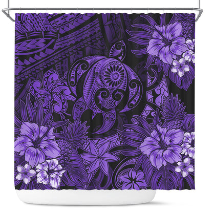 Hawaii Shower Curtain Tribal Polynesia Sea Turtle Design Pacific Dream