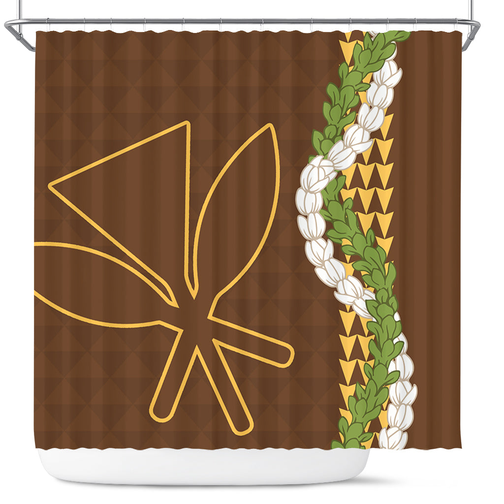Hawaii Shower Curtain Kanaka Maoli Puakenikeni Maile Flower Lei