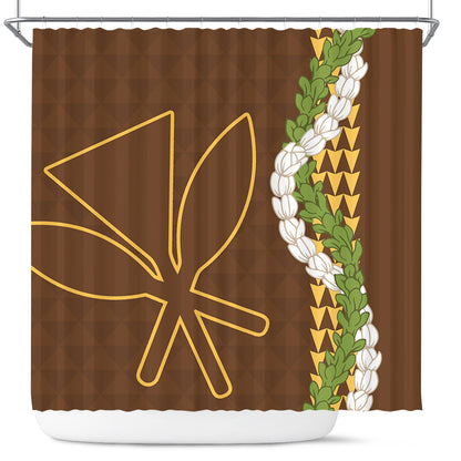 Hawaii Shower Curtain Kanaka Maoli Puakenikeni Maile Flower Lei