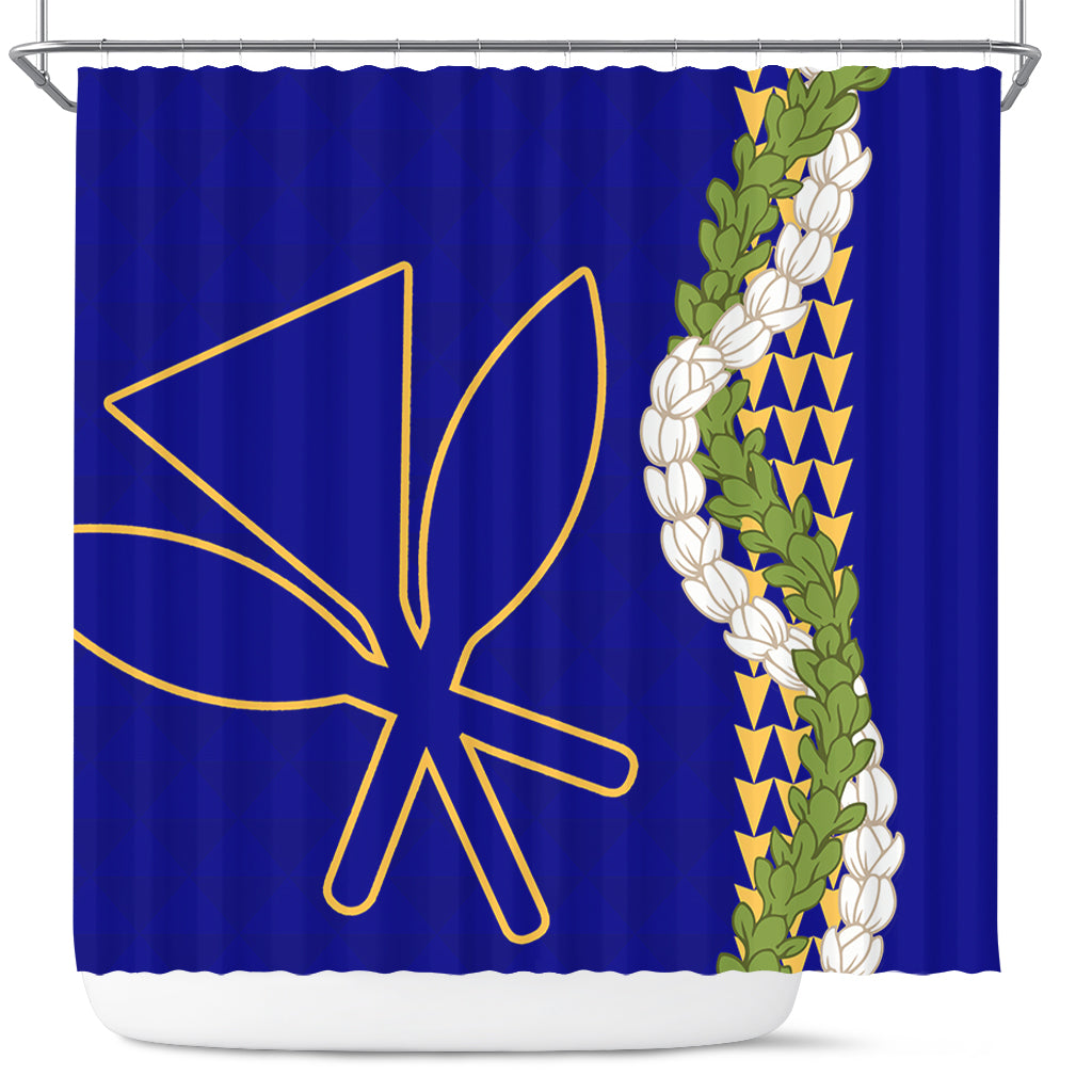 Hawaii Shower Curtain Kanaka Maoli Puakenikeni Maile Flower Lei