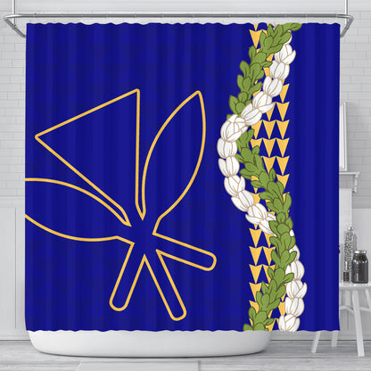 Hawaii Shower Curtain Kanaka Maoli Puakenikeni Maile Flower Lei