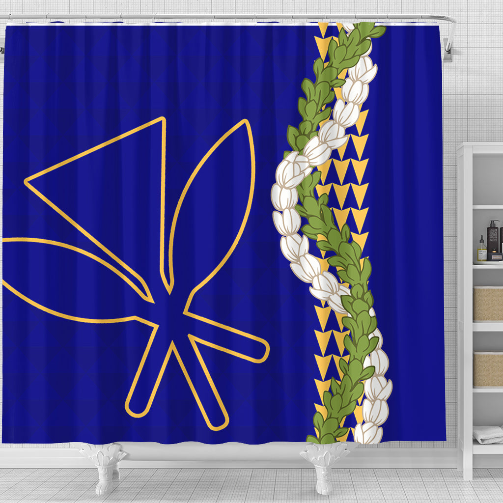 Hawaii Shower Curtain Kanaka Maoli Puakenikeni Maile Flower Lei