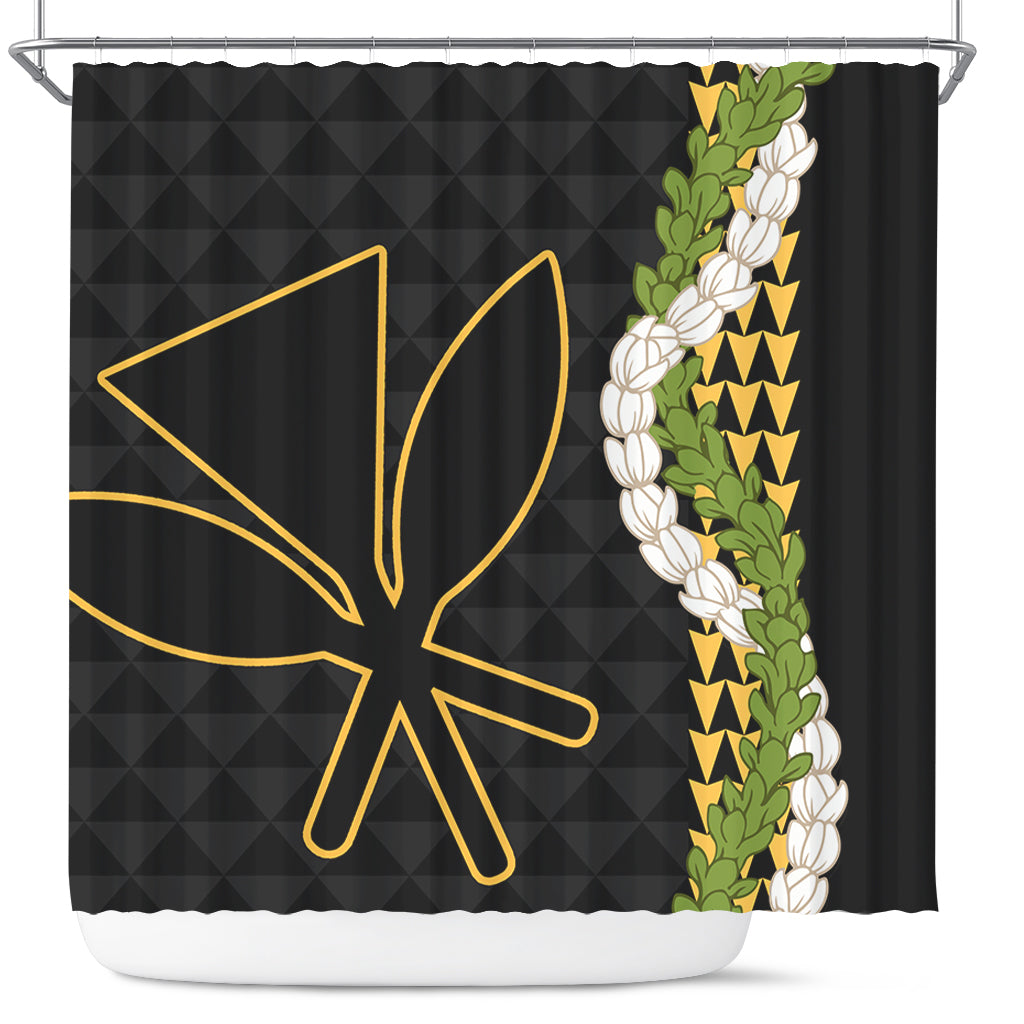 Hawaii Shower Curtain Kanaka Maoli Puakenikeni Maile Flower Lei