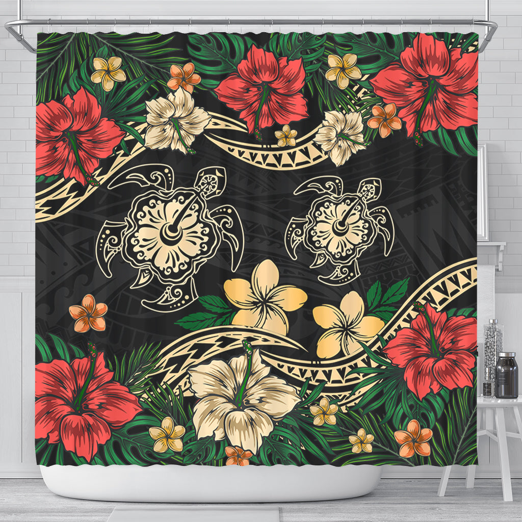 Hawaii Shower Curtain Hawaiian Map Turtle Drawing Tattoo