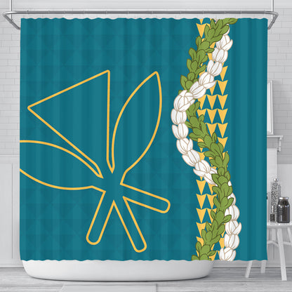 Hawaii Shower Curtain Kanaka Maoli Puakenikeni Maile Flower Lei