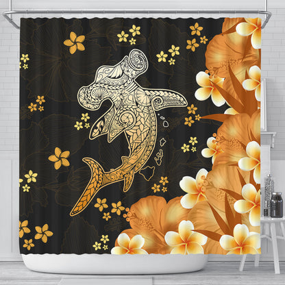 Hawaii Shower Curtain Tribal Polynesia Shark Tattoo