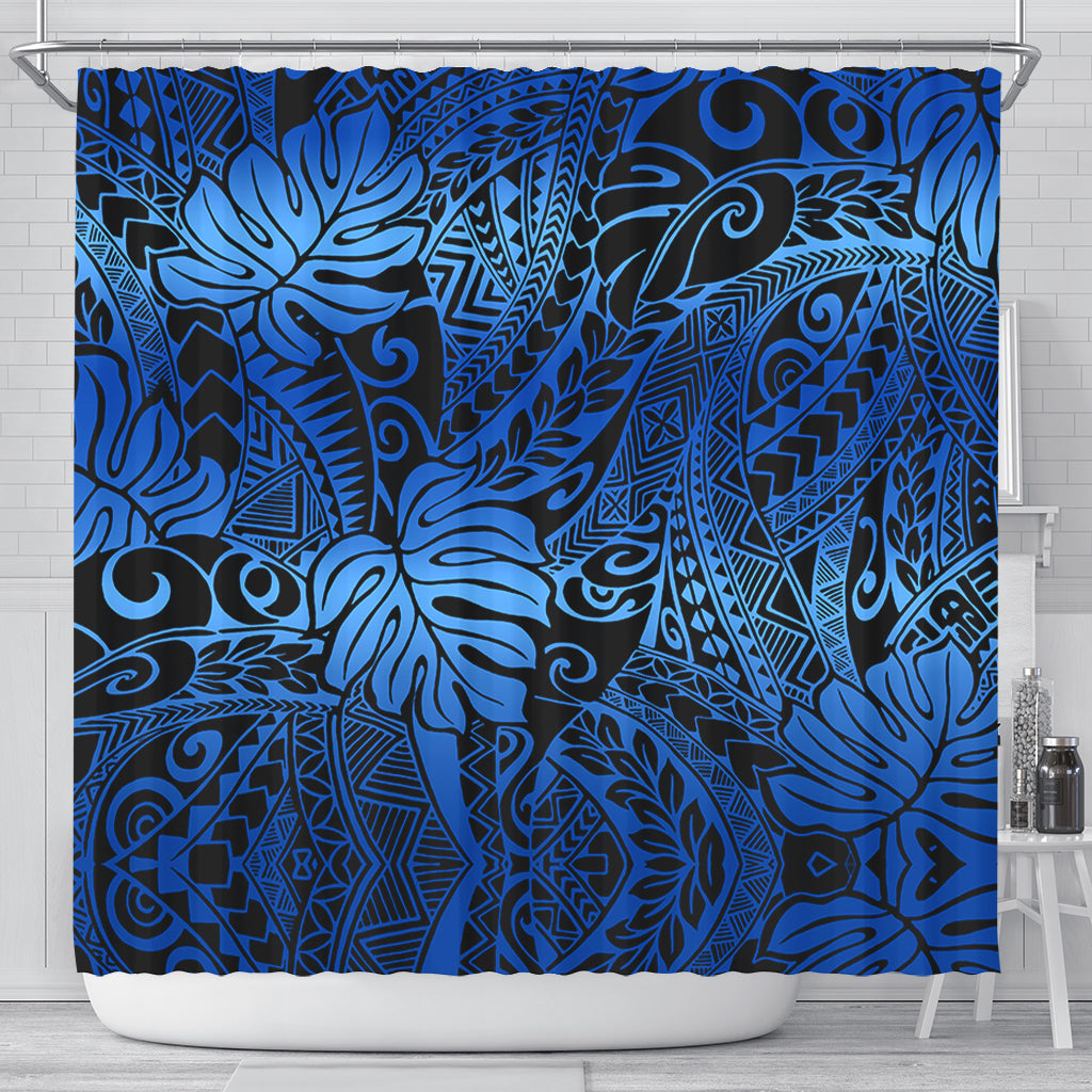 Hawaii Shower Curtain Tribal Polynesian Pattern Leaf