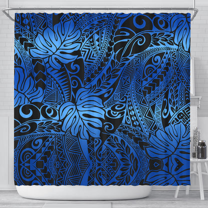 Hawaii Shower Curtain Tribal Polynesian Pattern Leaf
