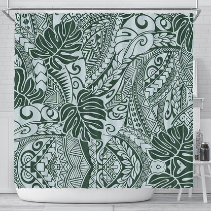 Hawaii Shower Curtain Tribal Pattern Leaf