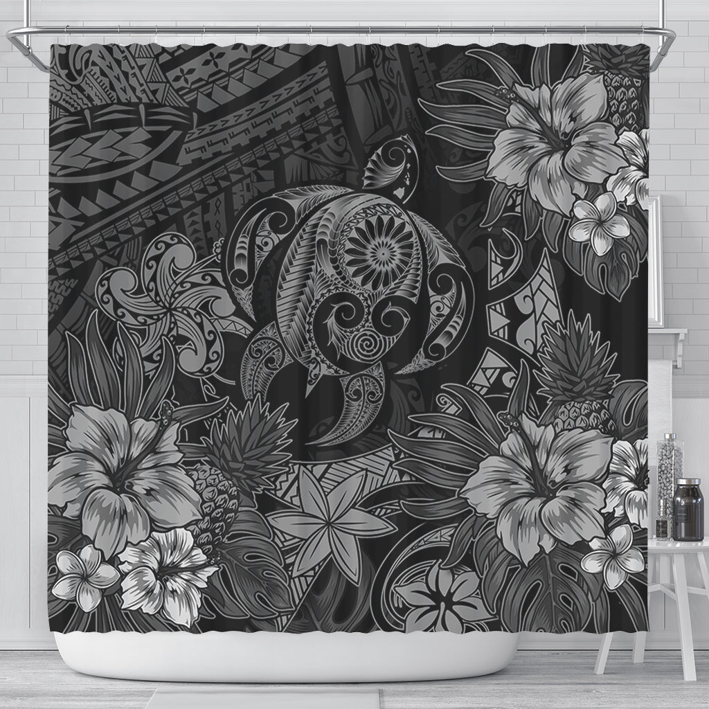 Hawaii Shower Curtain Tribal Polynesia Sea Turtle Design Pacific Dream