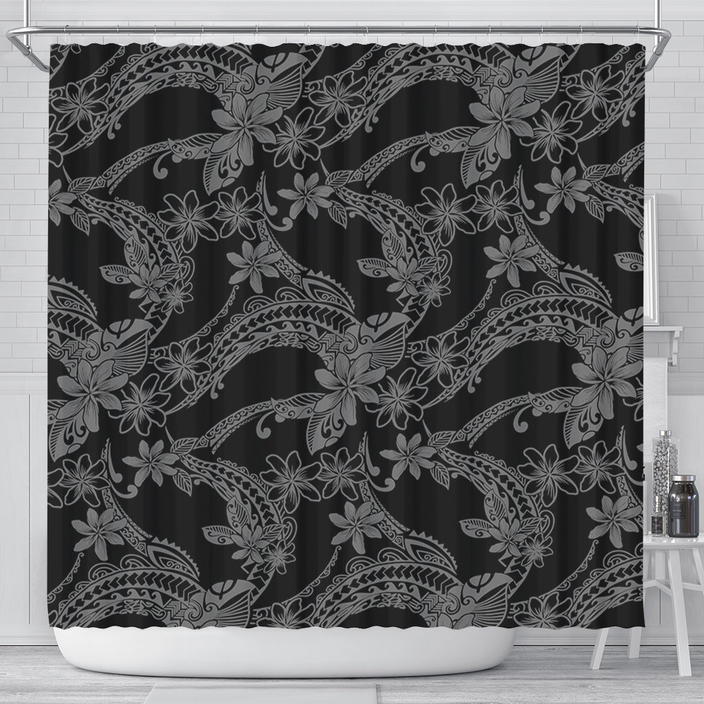 Hawaii Shower Curtain Polynesian Print Fabric And Flower