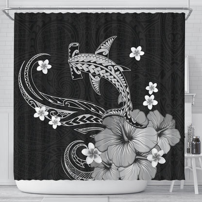 Hawaii Shower Curtain Shark Polynesia Tribal Tattoo