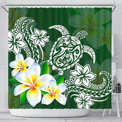 Hawaii Shower Curtain Polynesian Turtle Tattoo Plumeria Original Style