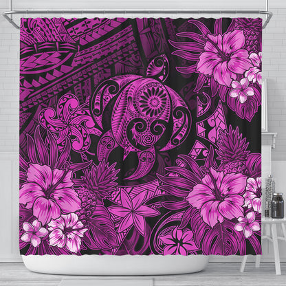 Hawaii Shower Curtain Tribal Polynesia Sea Turtle Design Pacific Dream