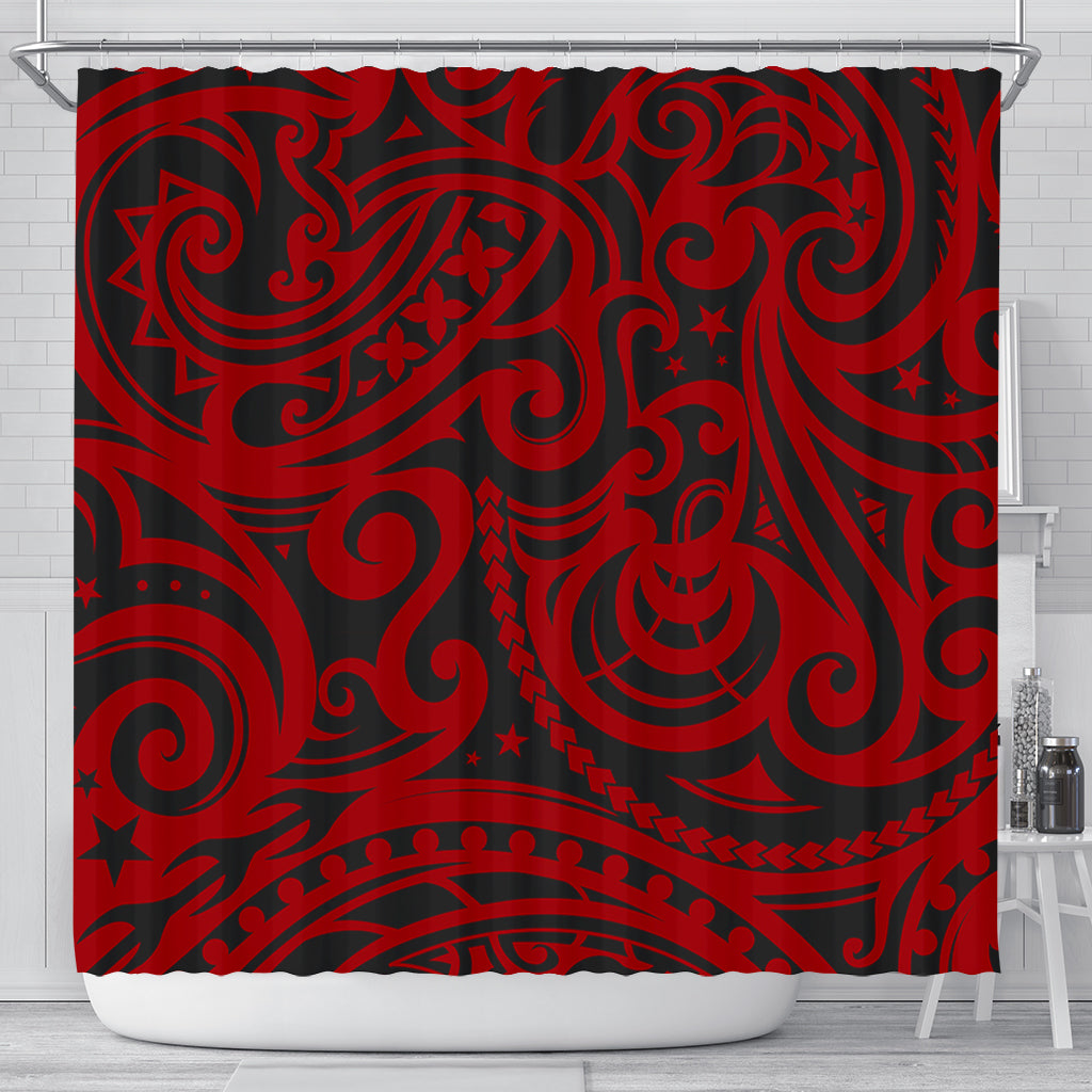 New Zealand Shower Curtain Maori Pattern Tattoo