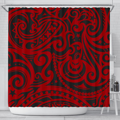 New Zealand Shower Curtain Maori Pattern Tattoo