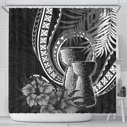 Guam Shower Curtain Tribal Latte Stone Tropical Style