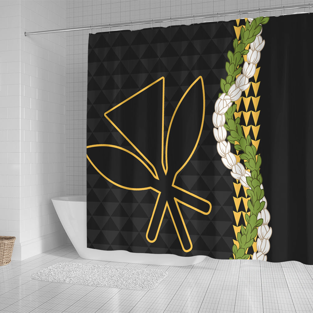 Hawaii Shower Curtain Kanaka Maoli Puakenikeni Maile Flower Lei