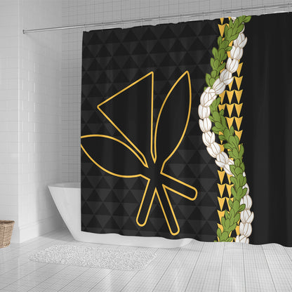 Hawaii Shower Curtain Kanaka Maoli Puakenikeni Maile Flower Lei