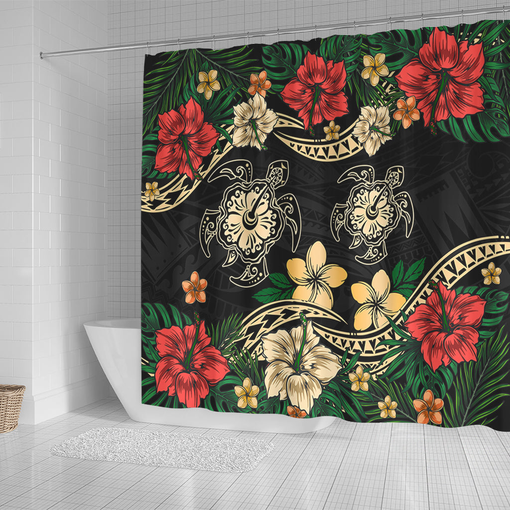 Hawaii Shower Curtain Hawaiian Map Turtle Drawing Tattoo