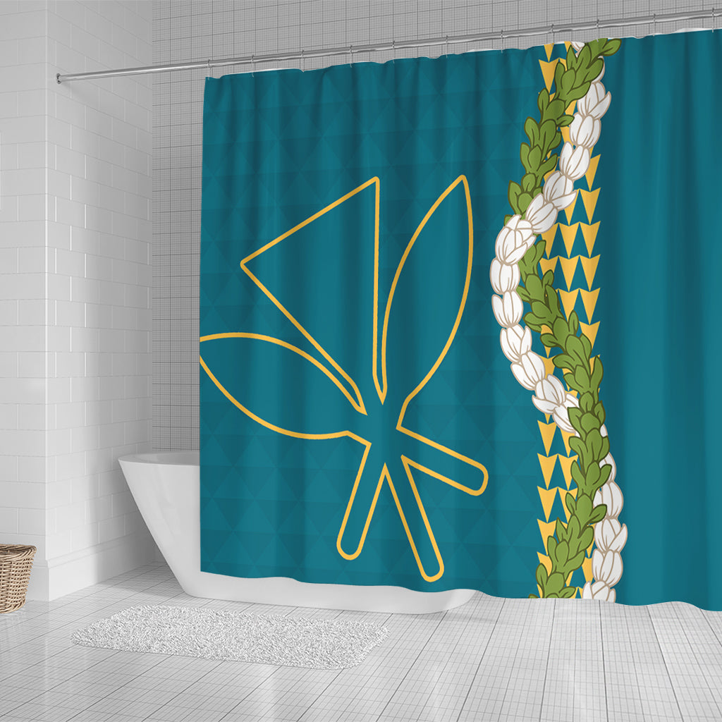 Hawaii Shower Curtain Kanaka Maoli Puakenikeni Maile Flower Lei