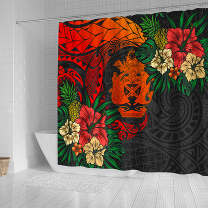 Solomon Islands Shower Curtain Polynesian Coat Of Arms Tropical